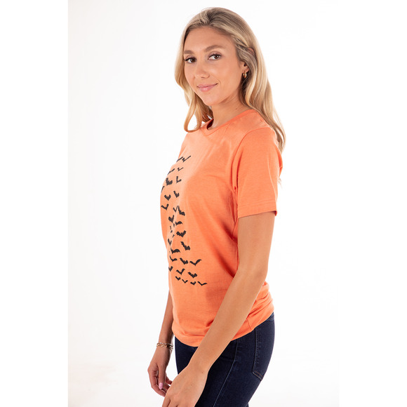 Orange Halloween Bats Spooky Graphic Tee - Small - Picture 5 of 7